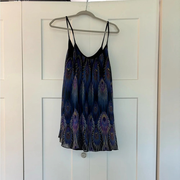Three Eighty Two Women’s Peacock Print Tank Flowy Dress Size M - Picture 2 of 3